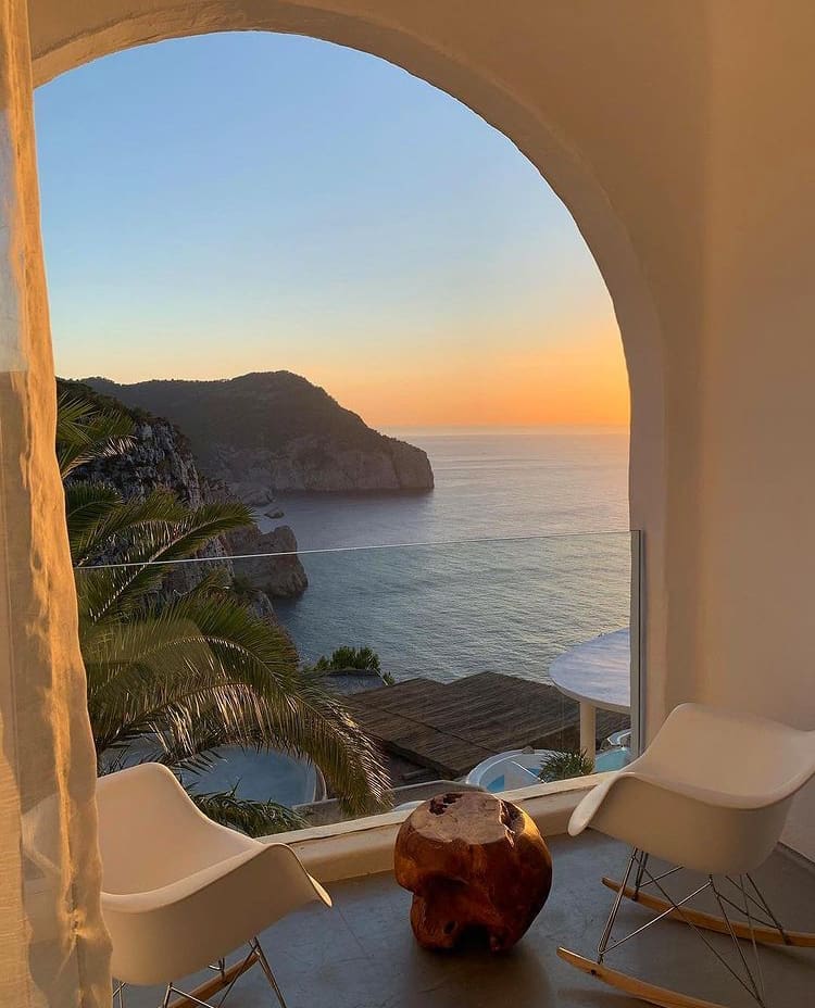 Ocean views from the Hacienda Na Xamena Hotel in Ibiza - the best places to visit on spain